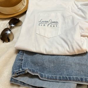Lauren James large white t-shirt with pocket and back design